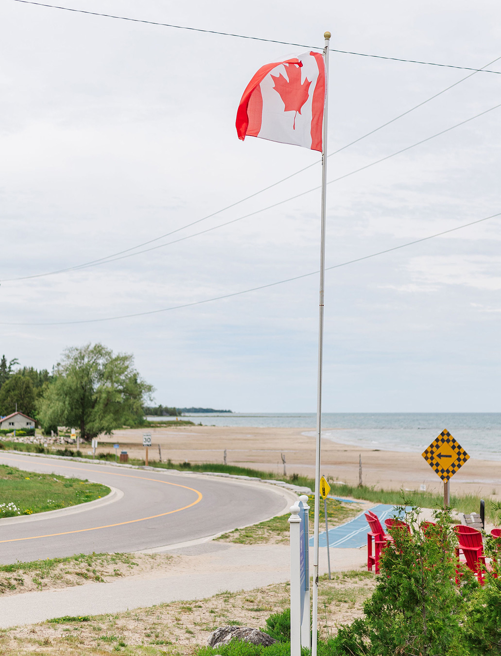 The flag at the beach in Gobles Grove, just outside of Port Elgin
